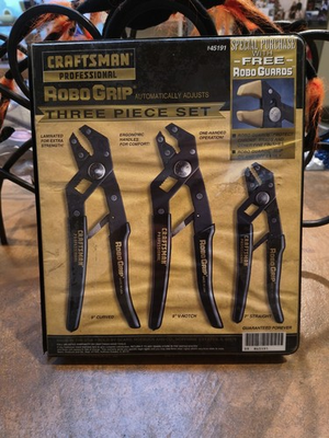 #ad Craftsman 45191 Professional Robo Grip 3 Piece Plier Set W Robo Grip Guards USA $60.00