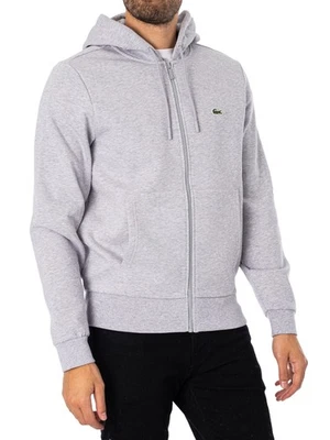 Lacoste Pour des hommes Zip Logo Hoodie, Gris - Photo 1/4