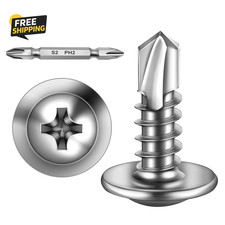 300Pcs 8X5/8 Self Tapping Screws for Metal, 410 Sheet Metal Screws, Stainless