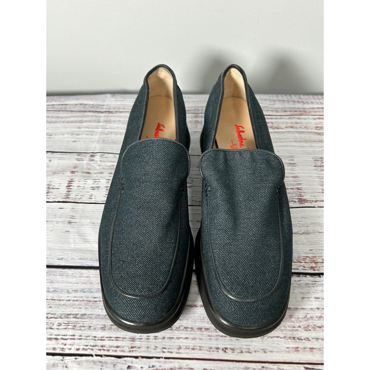 Salvatore Ferragamo デニム フラットシューズ　エスパドリーユ Salvatore Ferragamo Sport Women's Blue Denim Flats Loafer Canvas