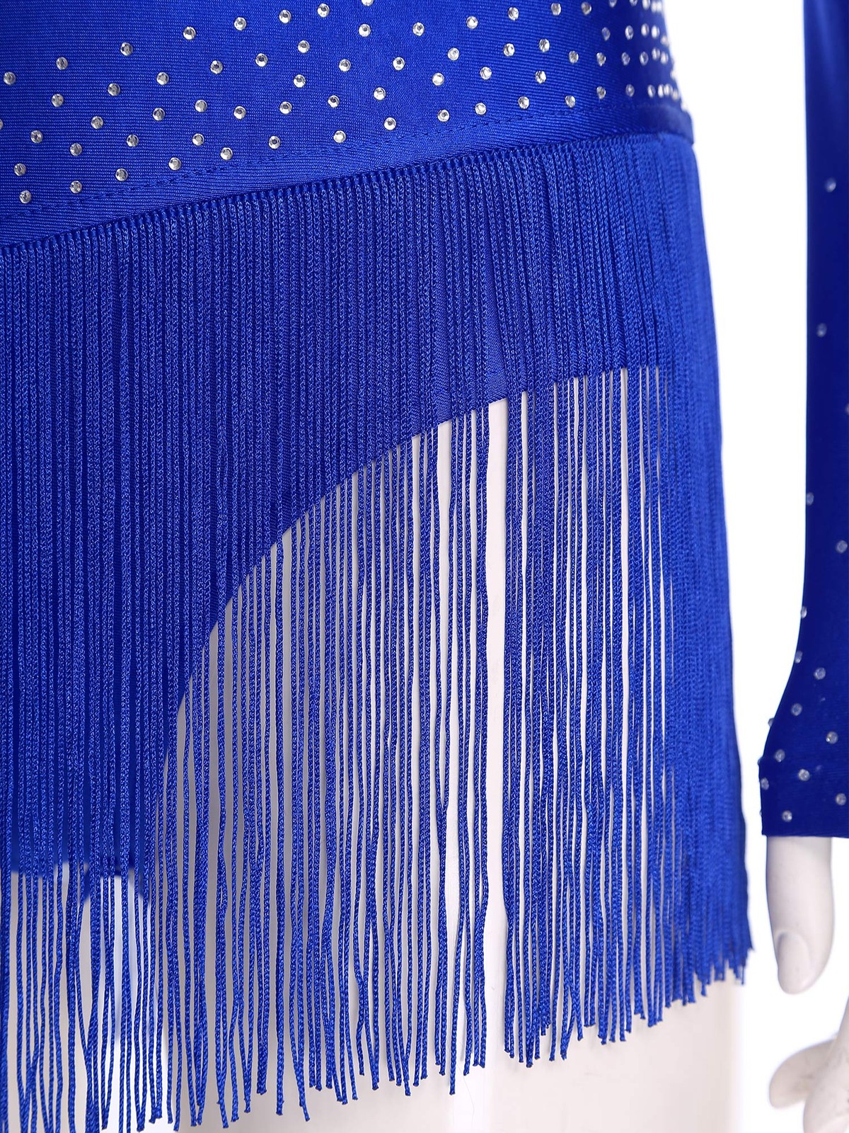 Womens Bodysuit Strappy Jumpsuit Dancewear Leotard Cha-cha Dress Long Sleeve