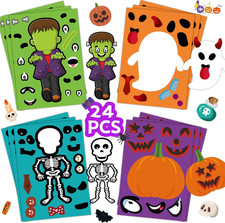 Halloween Stickers for Kids 24 Sheets, Halloween Party Favors Games Toys Bulk Ma