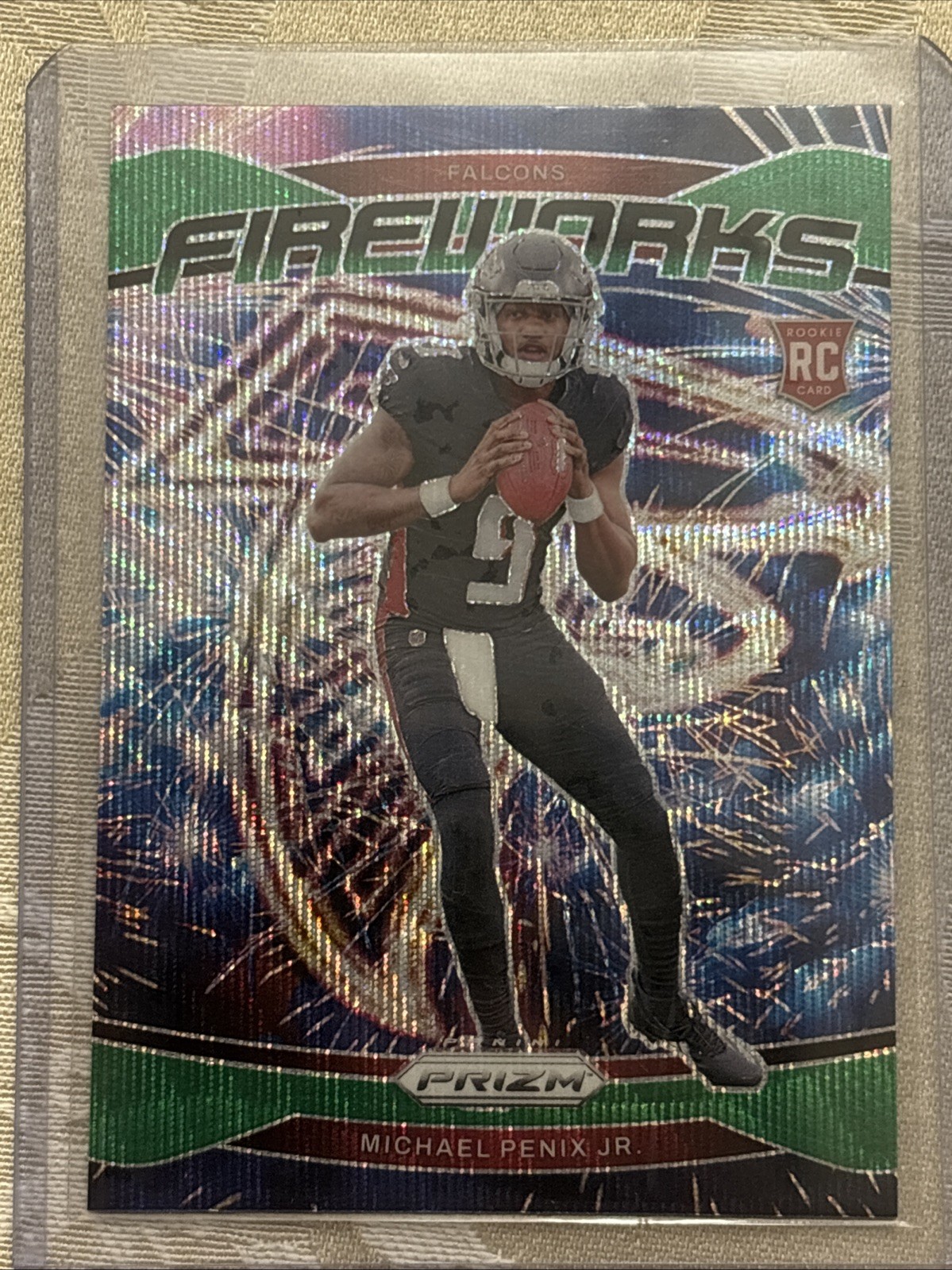 2024 Panini Prizm - Fireworks Michael Penix Jr. #16 Green Wave Prizm (RC)