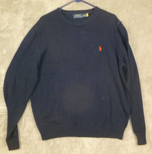 Polo Ralph Lauren Mens Cotton Sweater Navy Size XL