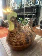 Vintage Price & Kensington Brown Ceramic Chicken Hen Egg Storage Holder