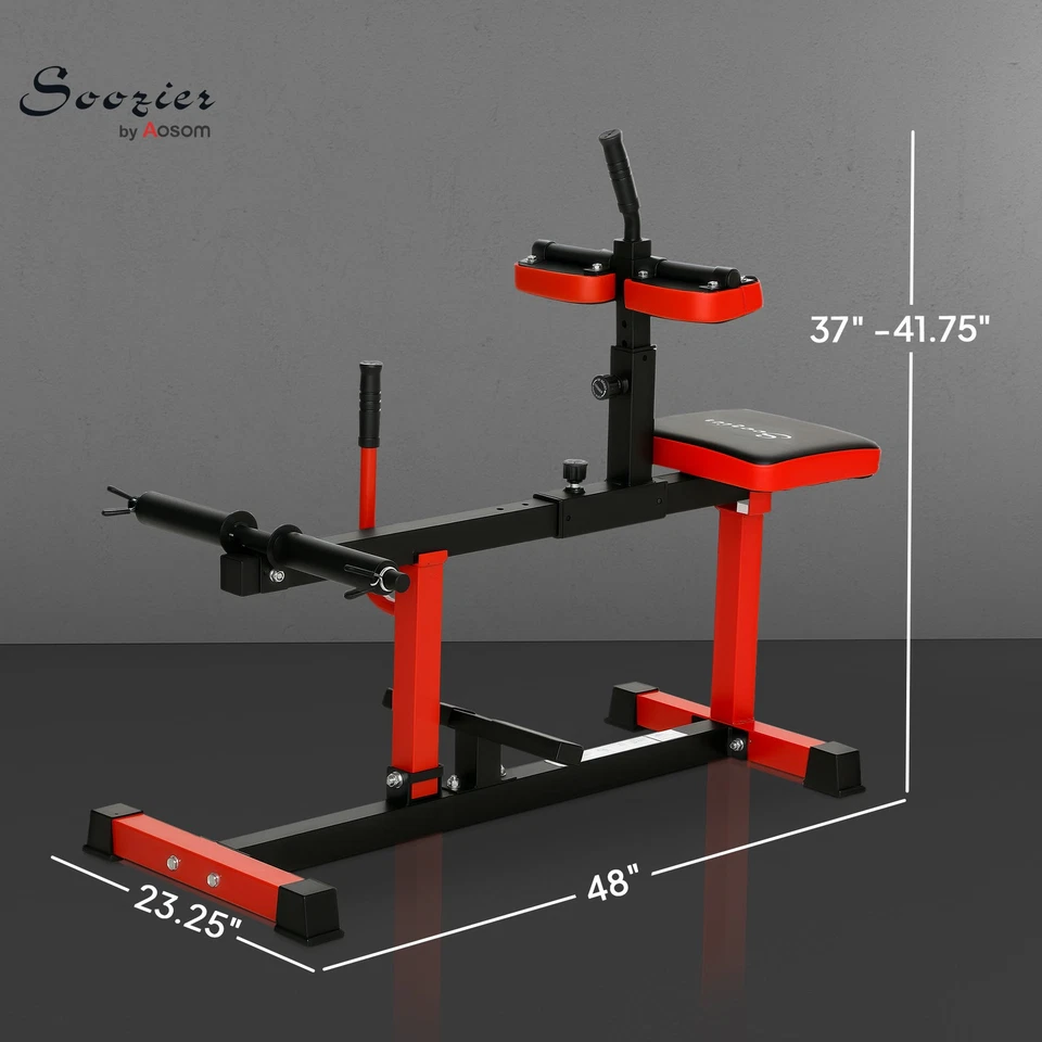 Seated Calf Raise Machine Home Gym Strength Training Equipment, Red - Image 3 of 4