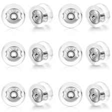 Earring Backs 18K Gold Locking Silicone Earring Backs Replacements for Studs/...