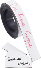 Dry Erase White Magnetic Tape 3/4-Inch by 10-Feet Flexible Magnet Strip Write On