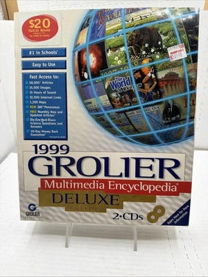 1999 Grolier Multimedia Encyclopedia Deluxe edition (PC, 1999) Complete Sealed - Image 1 of 4