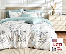 King Size Duvet Cover Set with Button Closure - Light and King 104"x90" Blue