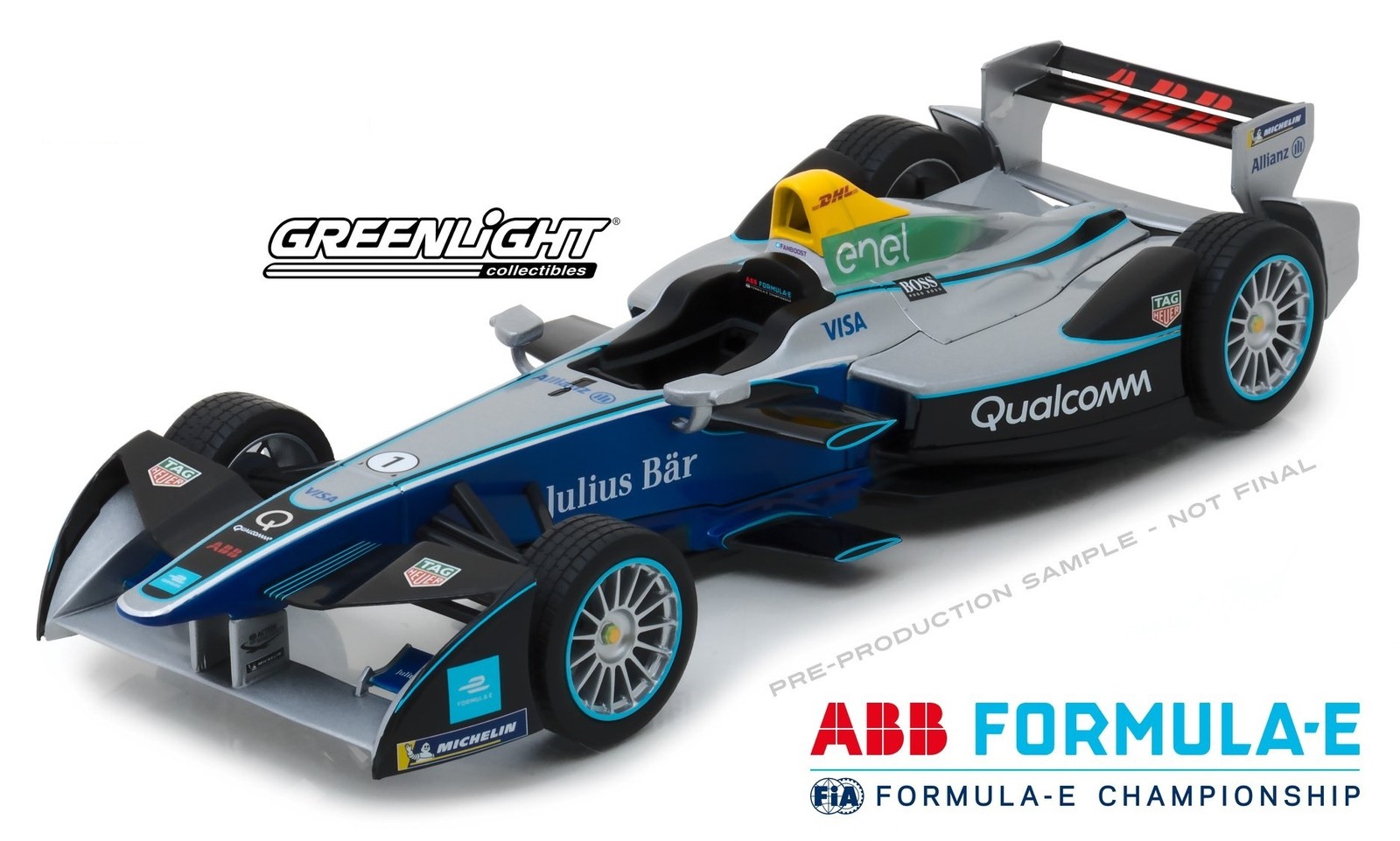 Réplique de collection Renault SRT 01E FIA Formule E Greenlight en métal