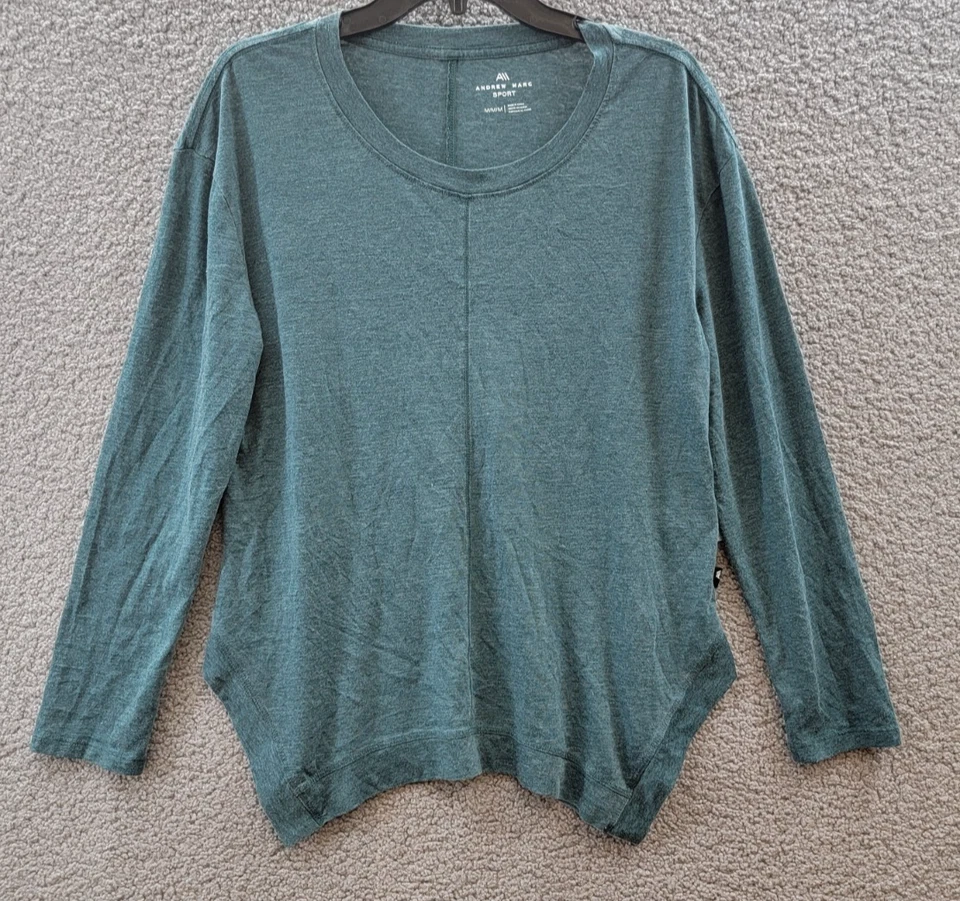 Женская футболка с длинным рукавом Andrew Marc Sharkbite пуловер с круглым вырезом M ель - Изображение 2 из 4