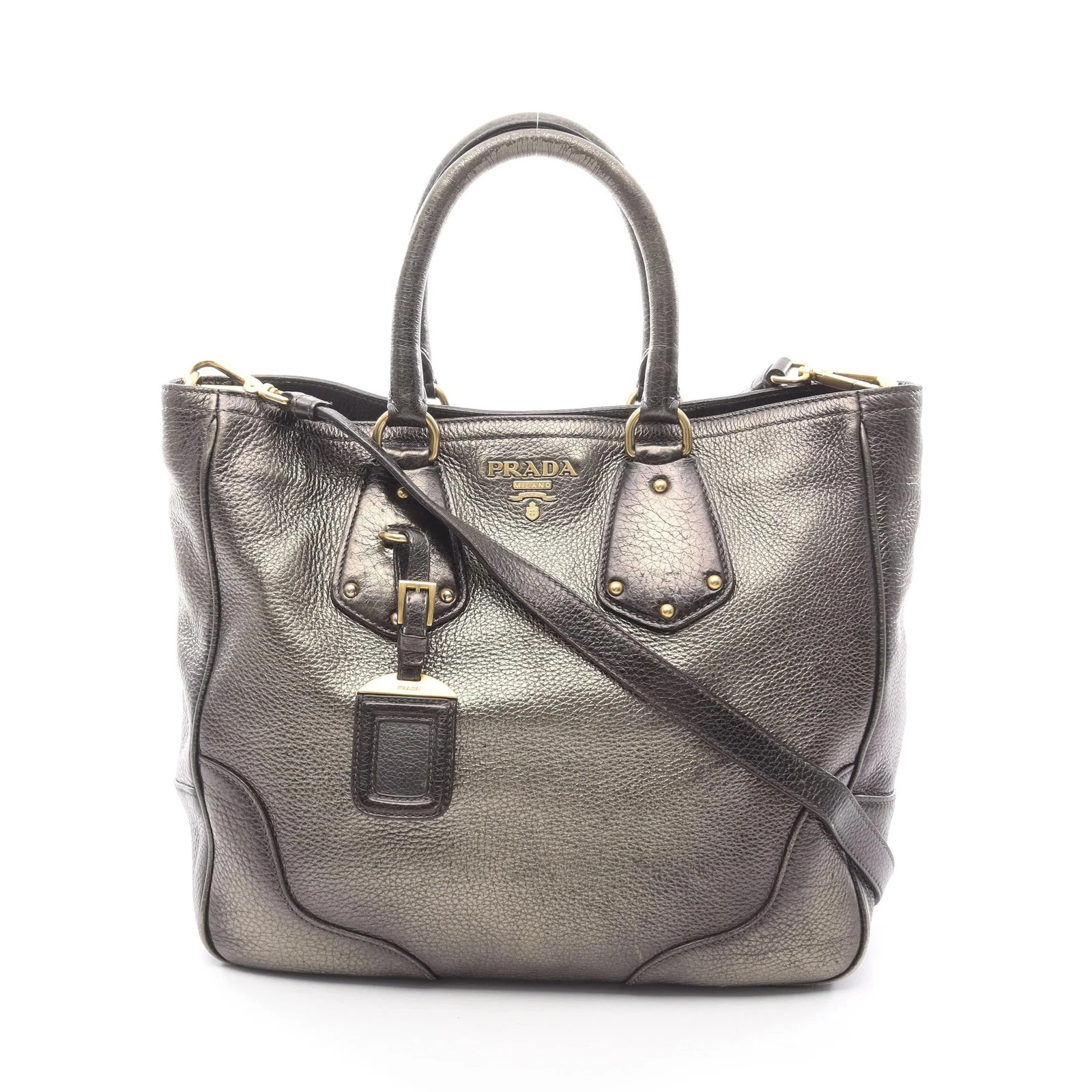 Prada — Prada 2WAY Shoulder Bag Brown Leather #RCB798