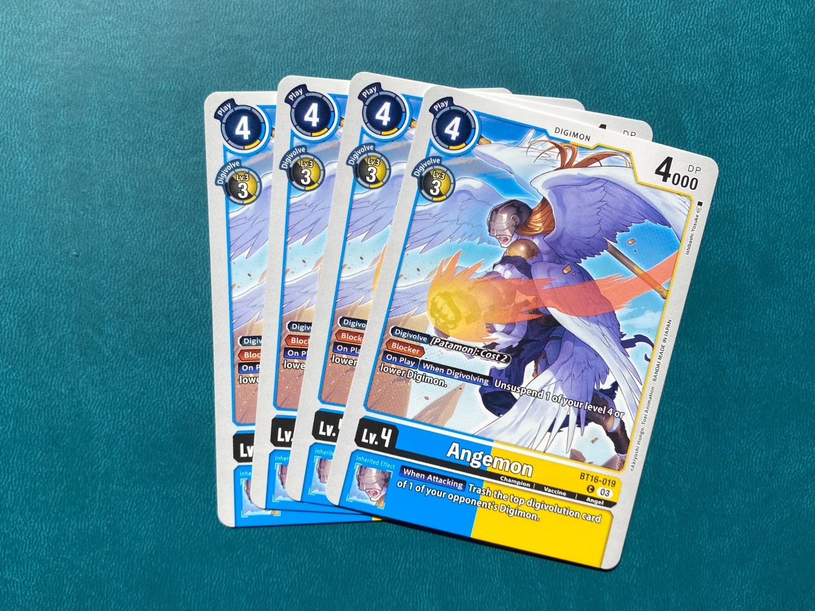 Angemon BT16-019 Playset Beginning Observer Digimon Card Game x4