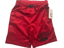 Jordan Nike Logo Mesh Basketball Shorts , Red, NWT, Kids Size Large