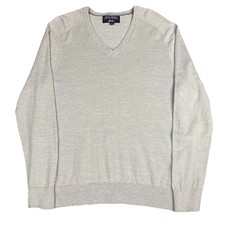 Banana Republic Mens L 100 Italian Merino Fine Wool Baruffa Sweater Gray Preppy