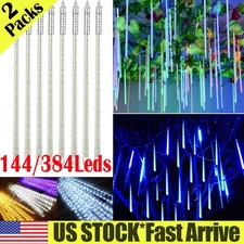 2PACK 288/192 LED Meteor Shower Rain Lights Tree Lamp String Light Xmas Decor US