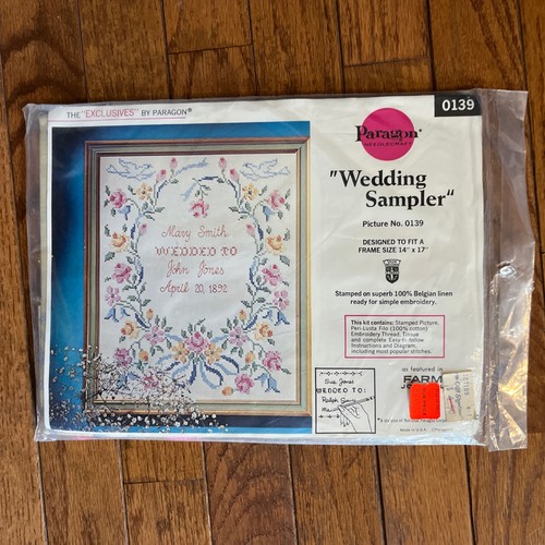 Vintage Paragon Exclusives 0139 NEEDLECRAFT "WEDDING SAMPLER" Bild komplett