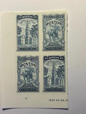 U. S. Plate Block SC 6029-30 Boston 2026 Stamp Show MNH PL B1 2025