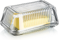 "6,5\" Butterdose Mit Deckel Klar Kristall Glas ButterbehäLter Arbeitsplatte | Rec"