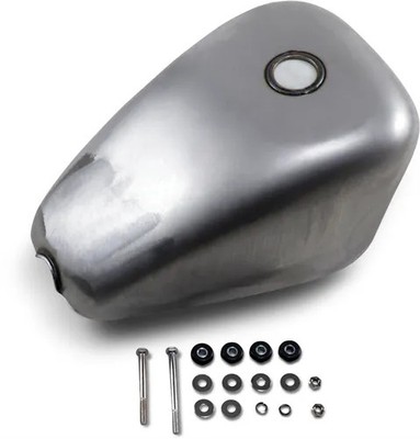 DS Raw Steel King Gas Fuel Petrol Tank 2.9G Screw Cap Sportster 883 Deluxe 86-94
