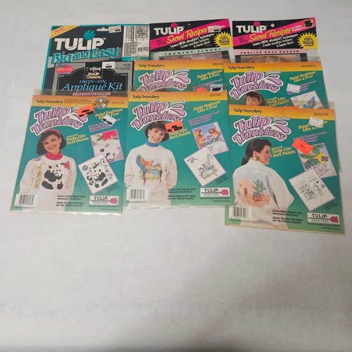 Tulip Transfers, Applique and Secret Recipes Lot of 9 Floral Western Desert