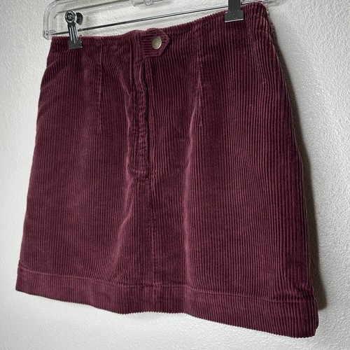 AG Adriano Goldschmied Plum Corduroy Front Pocket Back Zip Mini Skirt 25 - Picture 8 of 15