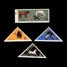 Poland, Scott 1188-1191, Horses, 1963, used, 113298