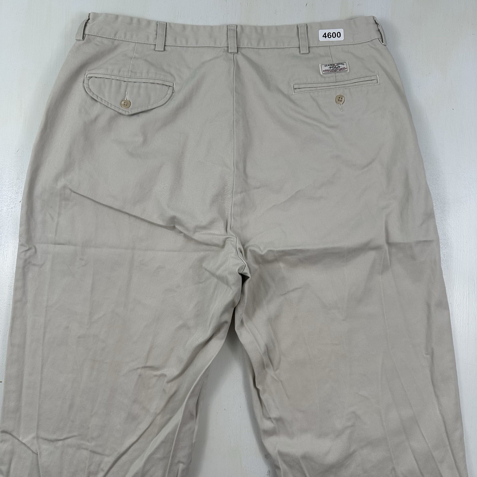 VTG Polo Ralph Lauren Hammond Pant Mens Actual 36x31 Tan Khaki Relaxed Baggy