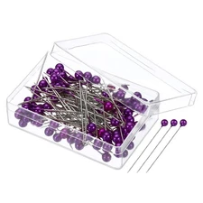 400Pcs Sewing Pins Straight Pin with Plastic Pearlized Ball Head Purple