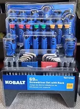 Kobalt 69 Piece Magnetic Multi-bit Assorted Multi-Bit Screwdriver Set w/Rack NEW