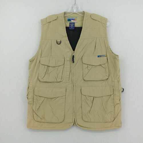 Vintage ExOfficio Fishing Vest Mens Small Beige 100% Nylon Mesh Lined Pockets - Picture 1 of 19