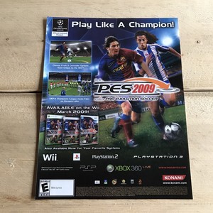 Pes 09 Pro Evolution Soccer Nintendo Wii Psp Ps2 09 Print Ad Poster Original Ebay