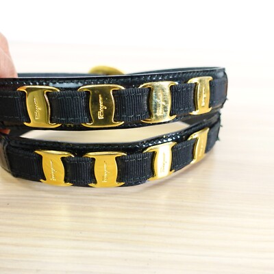VINTAGE Salvatore Ferragamo Belt XS Leather Italian Gold  display picture 3