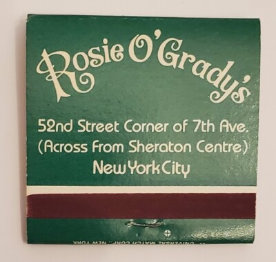 Rosie O Grady s RESTAURANT & PUB FULL Matchbook 1980s (New York City) FREE Ship!