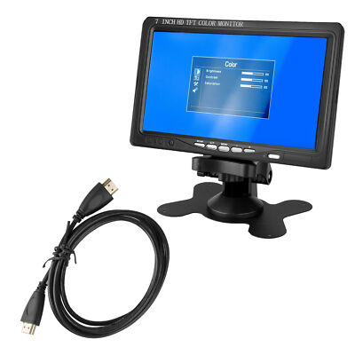 7 inch LCD IPS Wide Screen 1024x600 HDMI VGA Audio Speaker HD Cable Car Display
