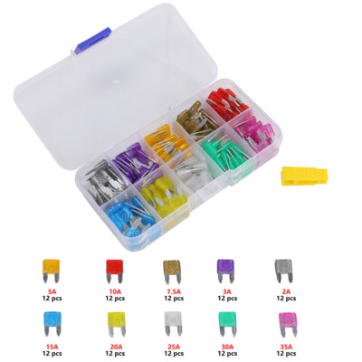 120pcs MINI Blade Fuse Assortment Auto Car Motorcycle SUV FUSES Kit APM ATM UTV
