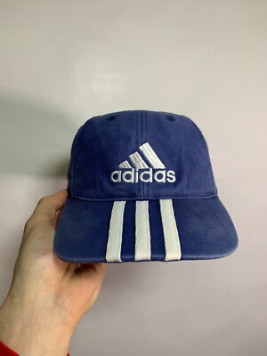 Vintage Adidas Three Stripes Cap Embroidered Logo Blue Hat Vintage Adidas Three Stripes Cap Embroidered Logo Blue Hat