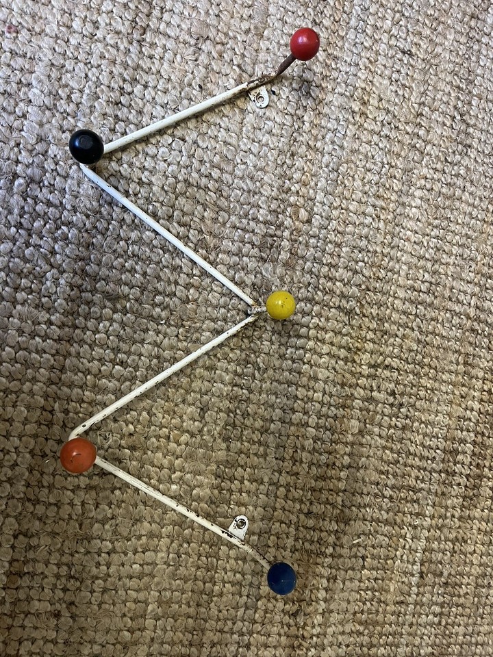 Vintage Sputnik Zig Zag Coat Hat Hooks Rack Hangers Mid Century Retro
