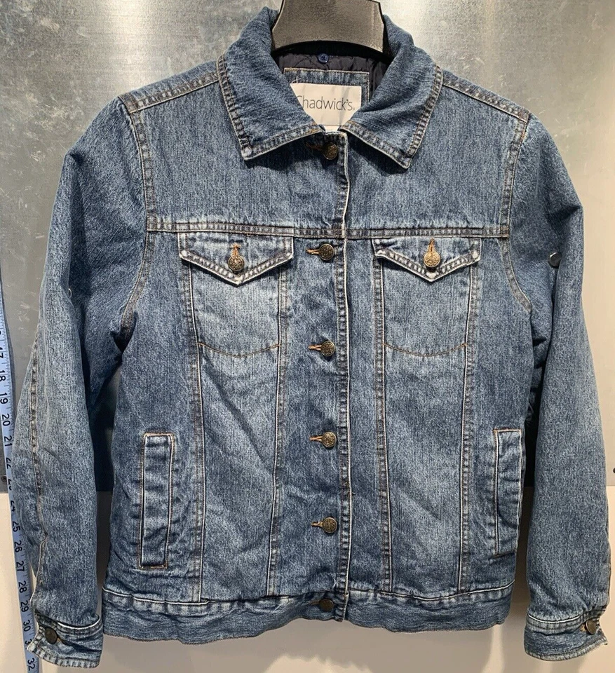 Chaqueta de Camioneros Forro Acolchado Denim Abotonada S Mezcla de Algodón Chadwick's En muy buen estado Foto 3 de 4