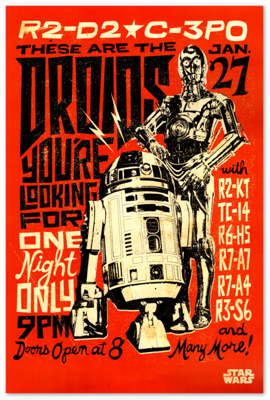Star Wars Poster - C-3PO R2-D2 Droids - Movie Concert Posters | eBay