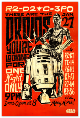 Star Wars Poster - C-3PO R2-D2 Droids - Movie Concert Posters | eBay