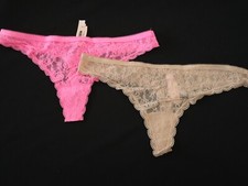 2 NEW Victoria's Secret VTG 2015 Lace Signature Thong Panties Lot LARGE
