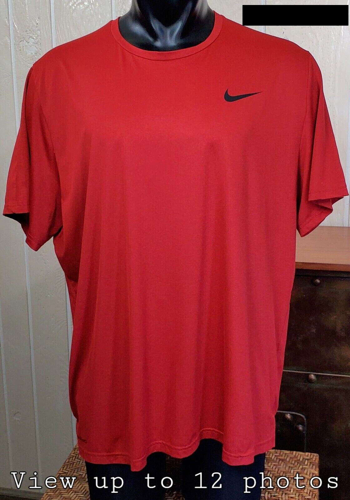 Nike Pro Dri Fit Standard Fit S/S Heather Red Men'sActivewear Shirt Top Sz 2XL
