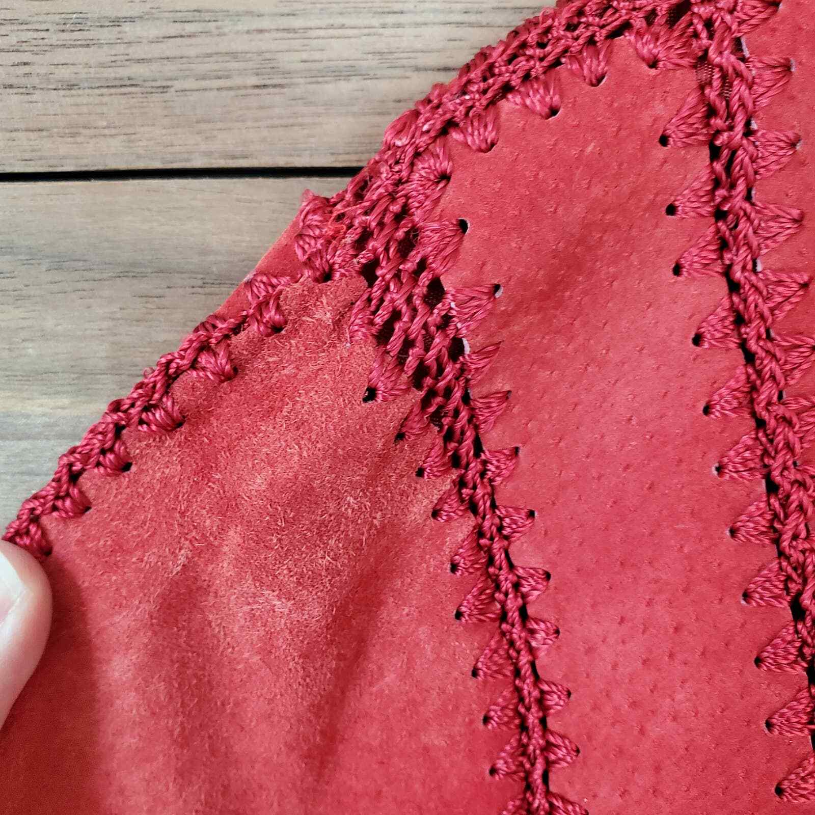 SMH Crocheted Suede Patchwork Blazer Jacket Sz L … - image 3