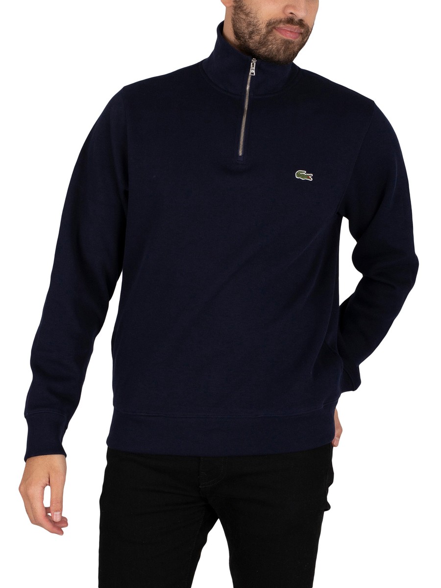 Lacoste Men's Zip Collar Sweatshirt, Blue | eBay