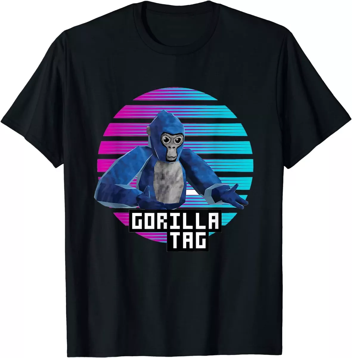 Retro gorilla tag shirt, gorilla tag merch monke boys gifts Black T-Shirt