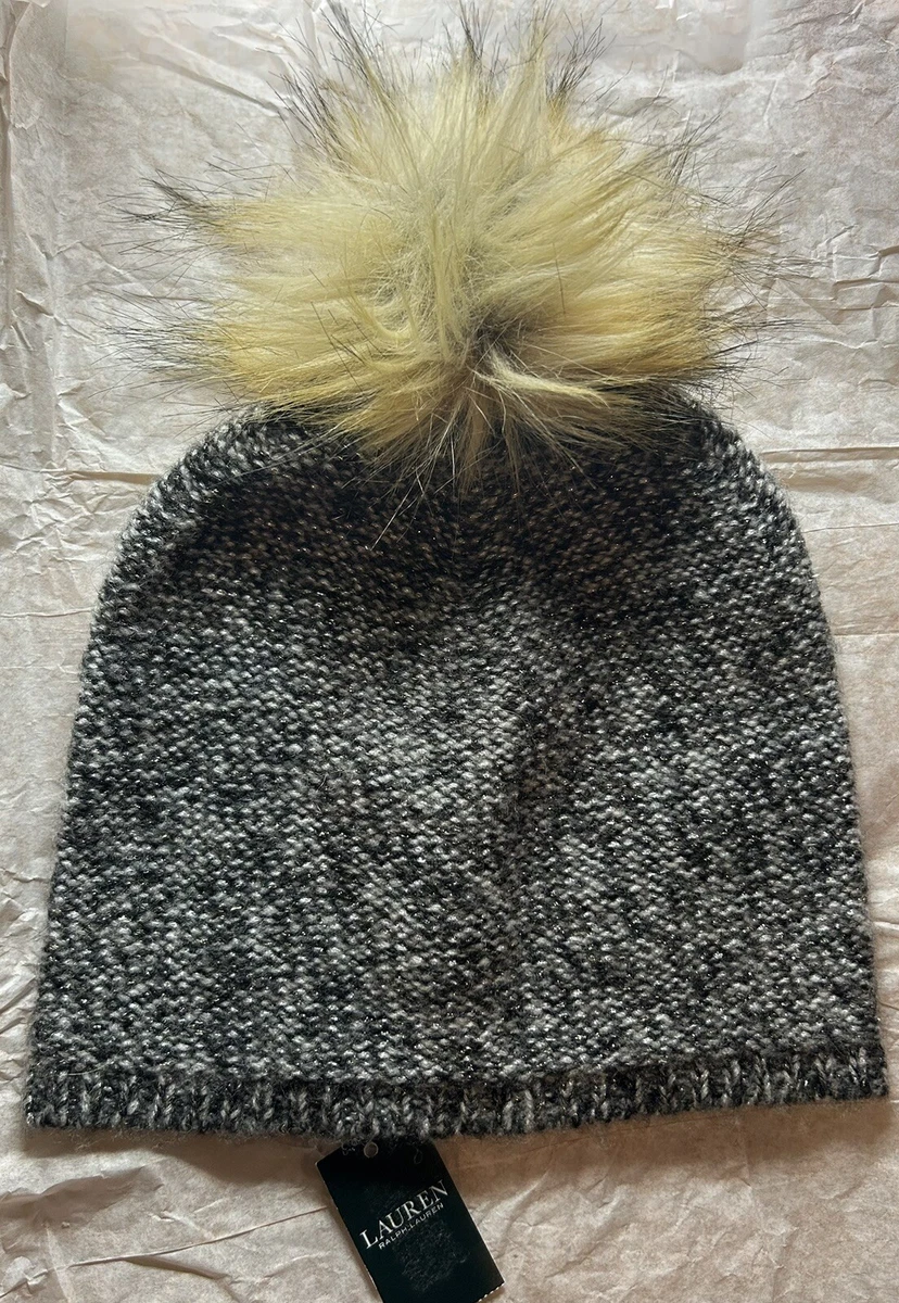 Lauren Ralph Lauren Womens Beanie Hat Metallic Wool Blend Pom Pom One Size NWT Polo Bear Cable-Knit Pom-Pom Beanie for Women | Ralph Lauren® PA main image 4