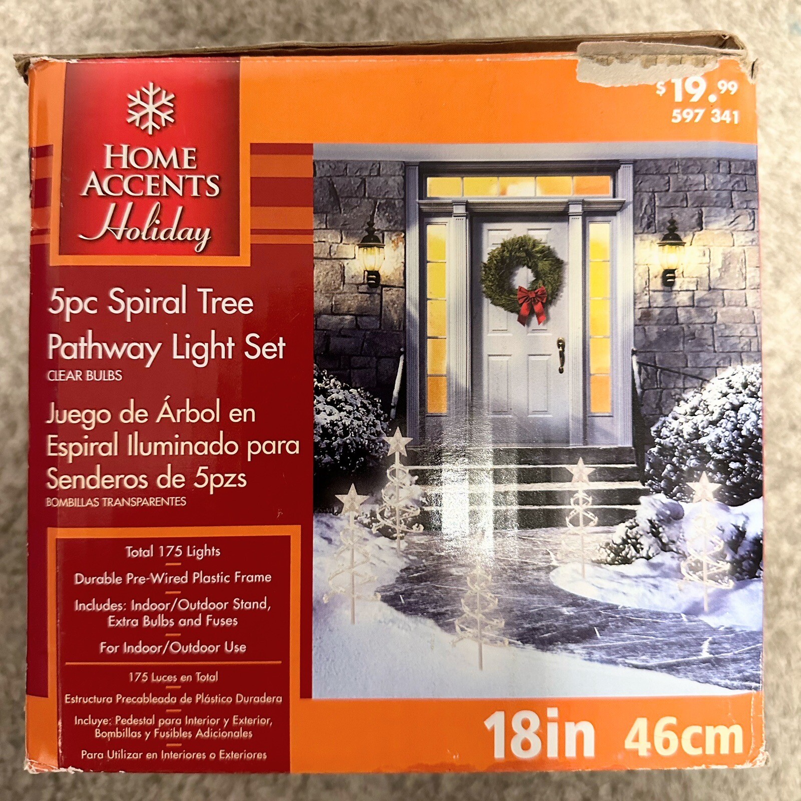 Home Accents Holiday 5 Piece Spiral Tree Pathway Light Set 18” In