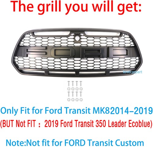 Per Ford Transit MK8 Raptor Griglia anteriore 14-19 Nero - Foto 3 di 8